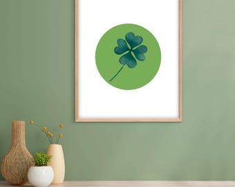 Kleeblatt Wandkunst: St. Patrick's Day Kleeblatt Druck (Digitaler Download)