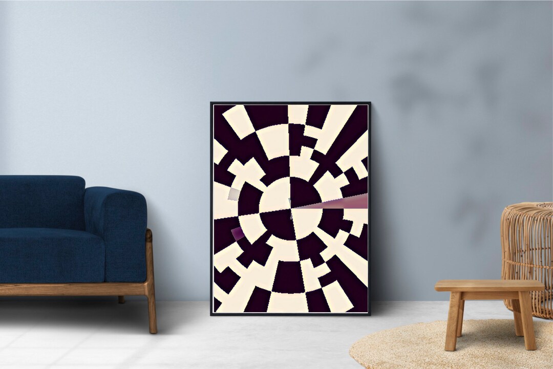 Black and White Geometric Art Print: Modern Abstract Wall Decor ...