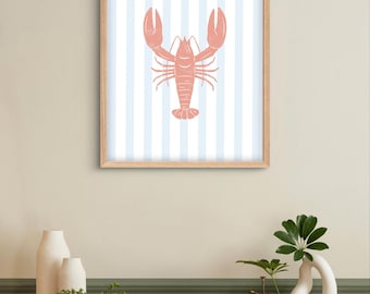 Rustic Lobster Print: Coastal Cottagecore Wall Art (Digital Download)