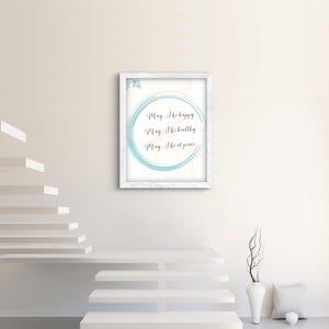 Positive affirmations wall art, positive affirmations print, May I be happy-May I be healthy - May I be at peace. Digital download