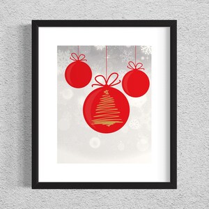 Christmas Balls Wall Art: Festive Holiday Print (Digital Download)