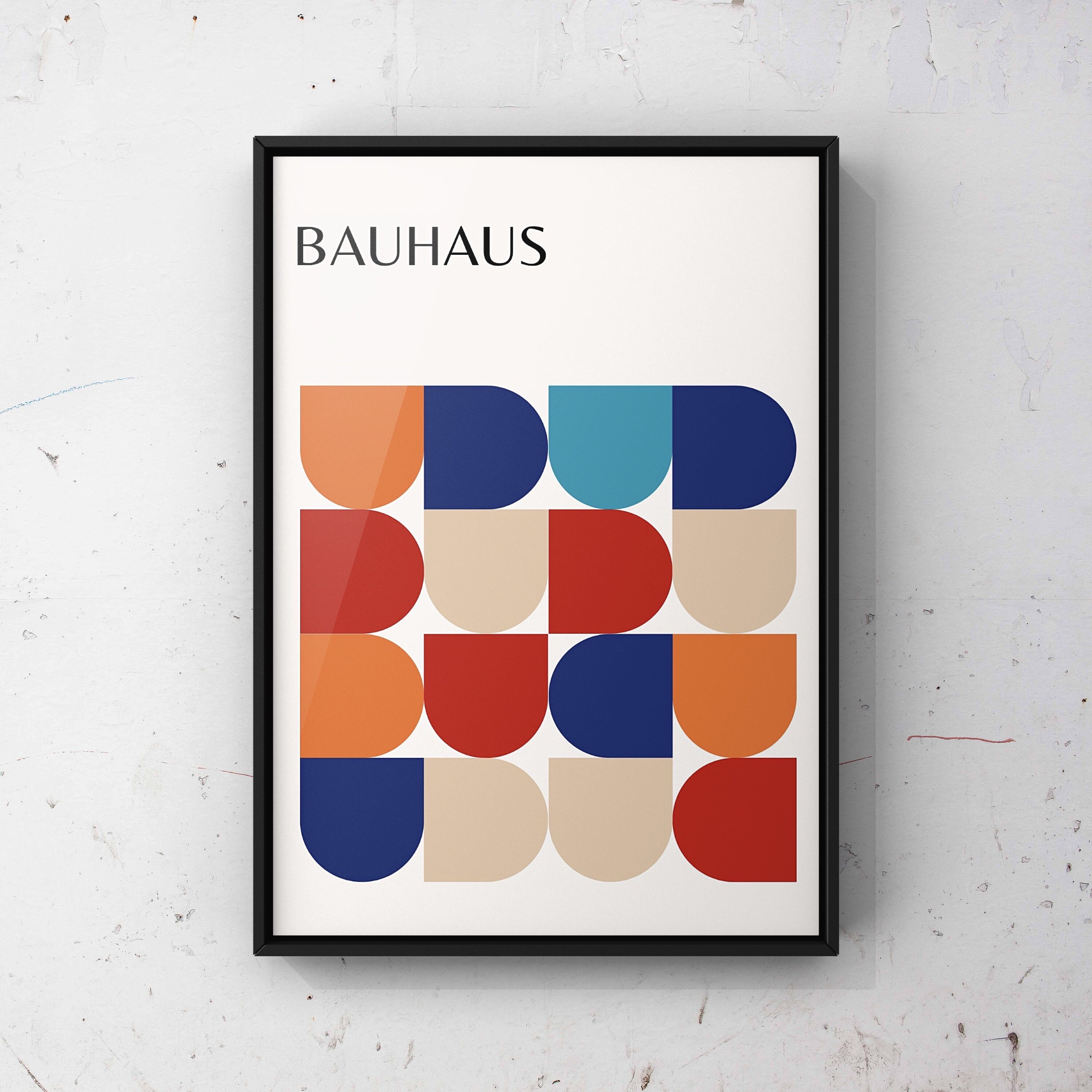 Bauhaus Exhibition Poster Geometric Minimalist Wall Art Print ...