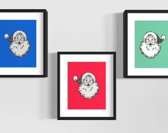Colorful Pop Art Santa Claus Print: Festive Christmas Decor (Digital Download)