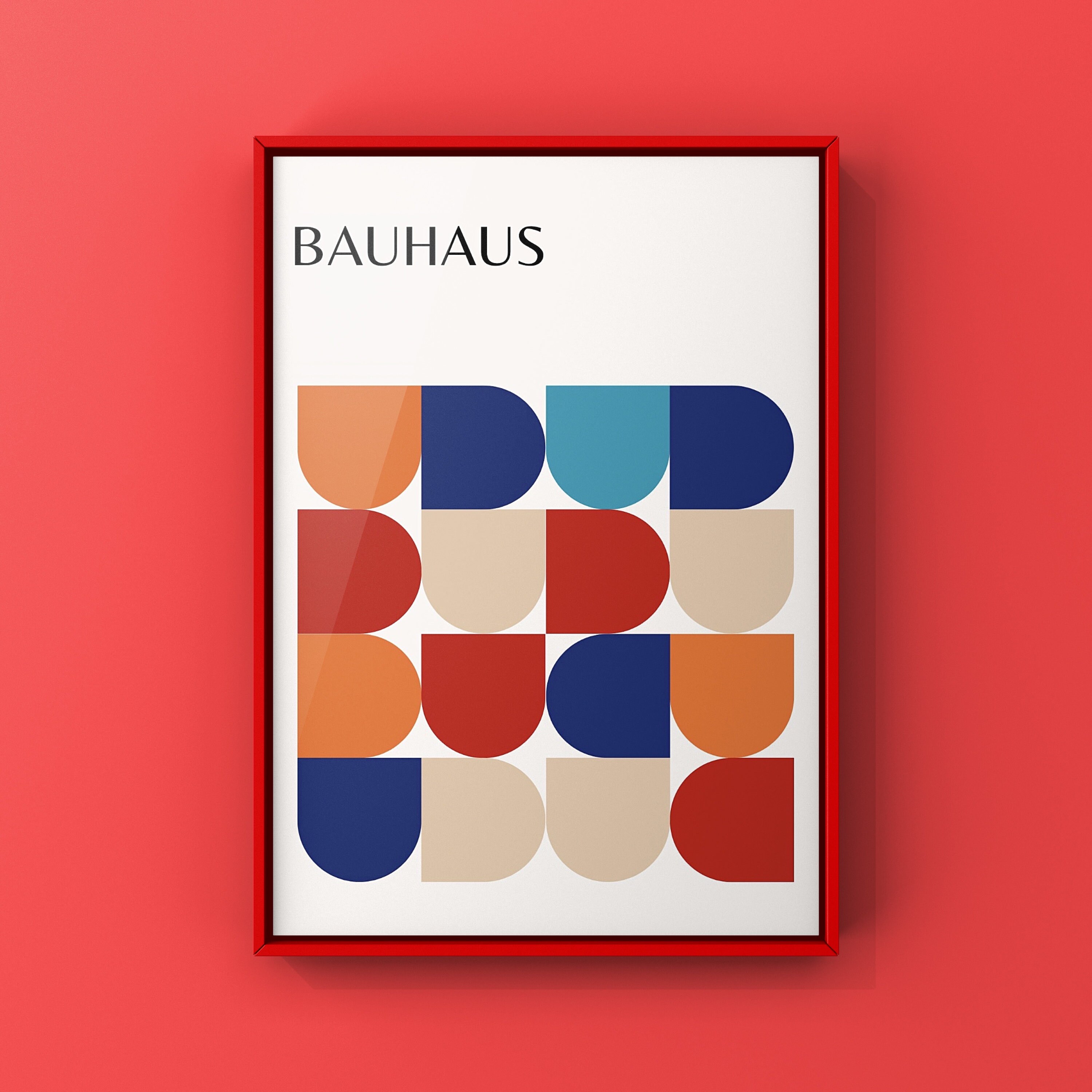 Bauhaus Exhibition Poster Geometric Minimalist Wall Art Print ...