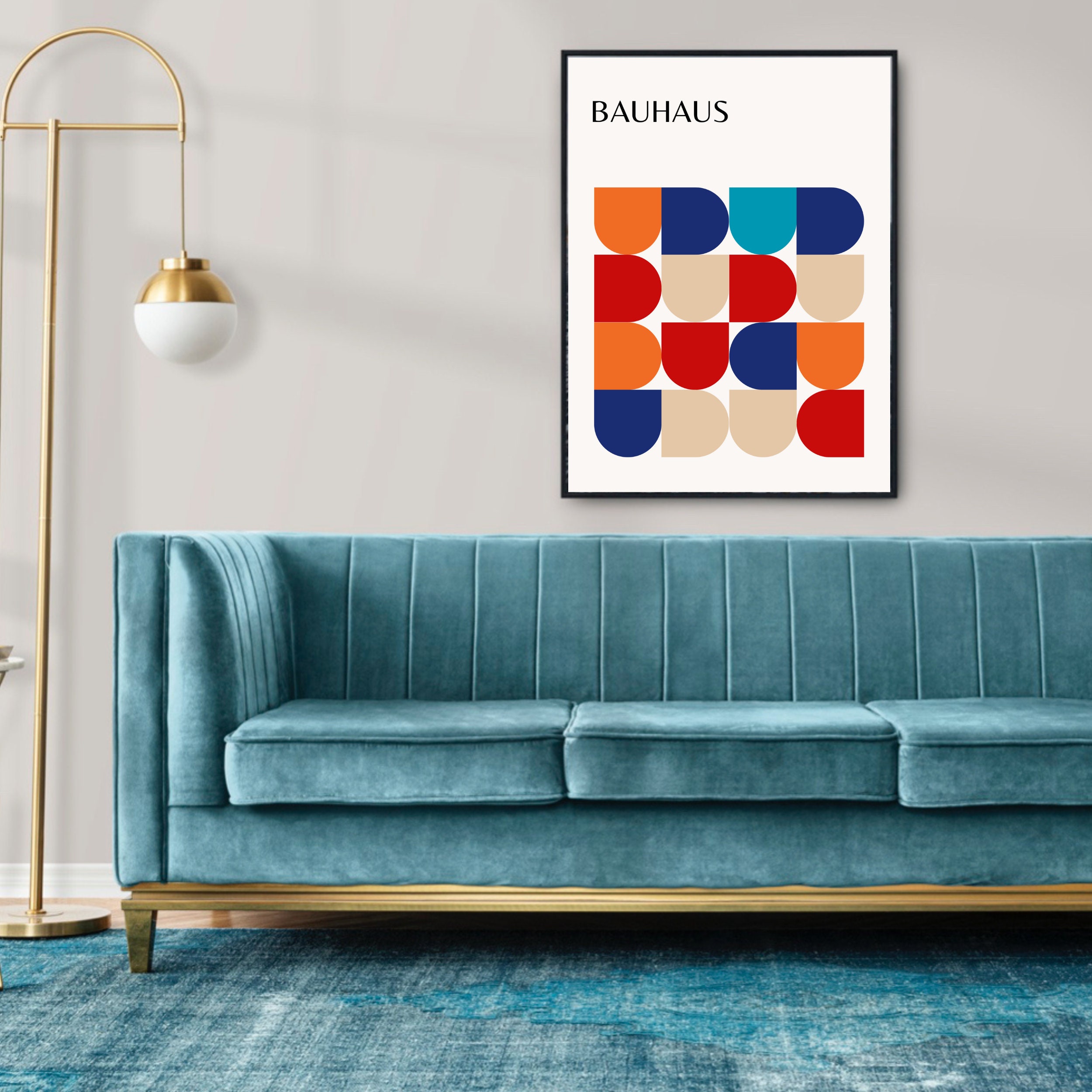 Bauhaus Exhibition Poster Geometric Minimalist Wall Art Print ...