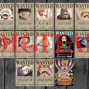 Digitale One Piece Straw Hat's Wanted Posters BIJGEWERKT POST-WANO Japanse Anime digitale poster