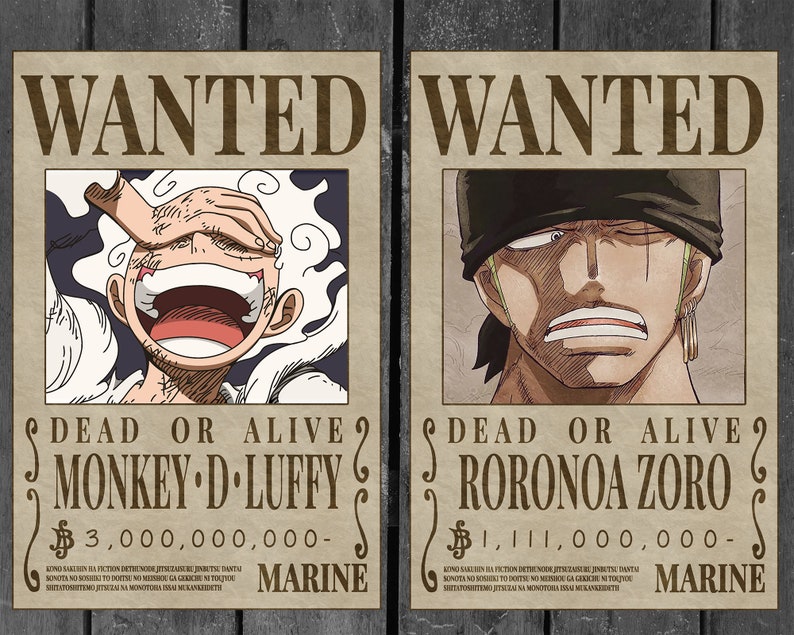 Digital One Piece Straw Hat's Wanted Posters UPDATED POSTWANO Japanese