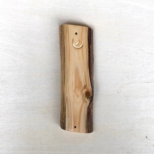 Wooden Mezuzah Case / Raw-Edge Cedar Mezuzah