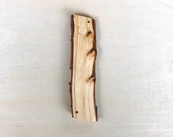 Wooden Mezuzah Case / Raw-Edge Cedar Mezuzah