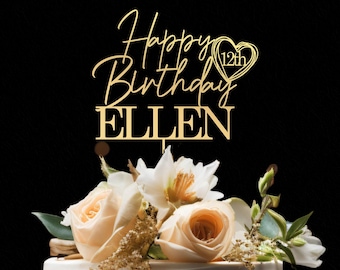 Personalized Birthday Cake Topper: Custom Acrylic Party Decor
