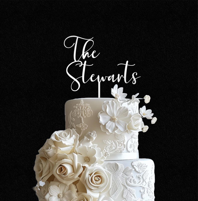 Silver cake topper