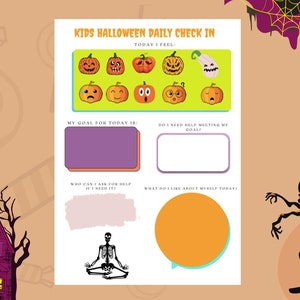 Kid&#39;s Halloween Daily Check In Sheet