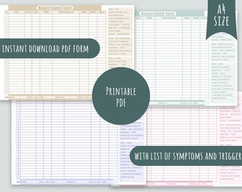 Migraine tracker, Headache journal, Printable Headache Diary, Printable daily tracker digital download, Migraine journal printable