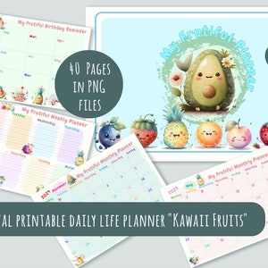 Kawaii Digital Planner für GoodNotes - Niedliches Organisations-Tool, 40 PNG Seiten, bedruckbare Seiten, Sofort-Download für kreative Planung
