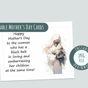 Modèle de carte postale personnalisé pour la fête des mères, clipart floral aquarelle, voeux personnalisé imprimable - Art unique en téléchargement immédiat pour la fête des mères