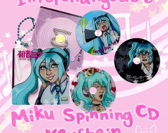 interchangeable miku cd keychain