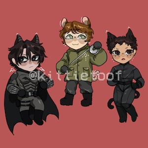 chibi bat man animal charms