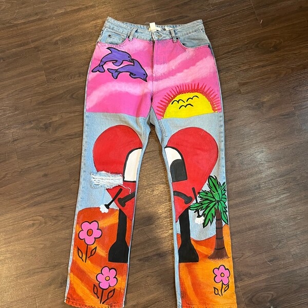 Painted Jeans Etsy