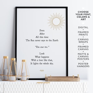 Custom Quote Print Word Art Poster Framed Wall Art Personalize Canvas Poem Printable Quote Printed Sign Custom Print Poster Gift Custom Text