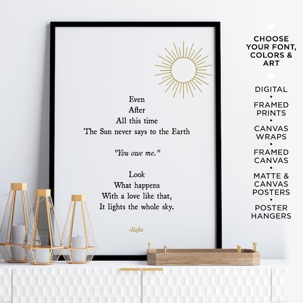 Custom Quote Print Word Art Poster Framed Wall Art Personalize Canvas Poem Printable Quote Printed Sign Custom Print Poster Gift Custom Text