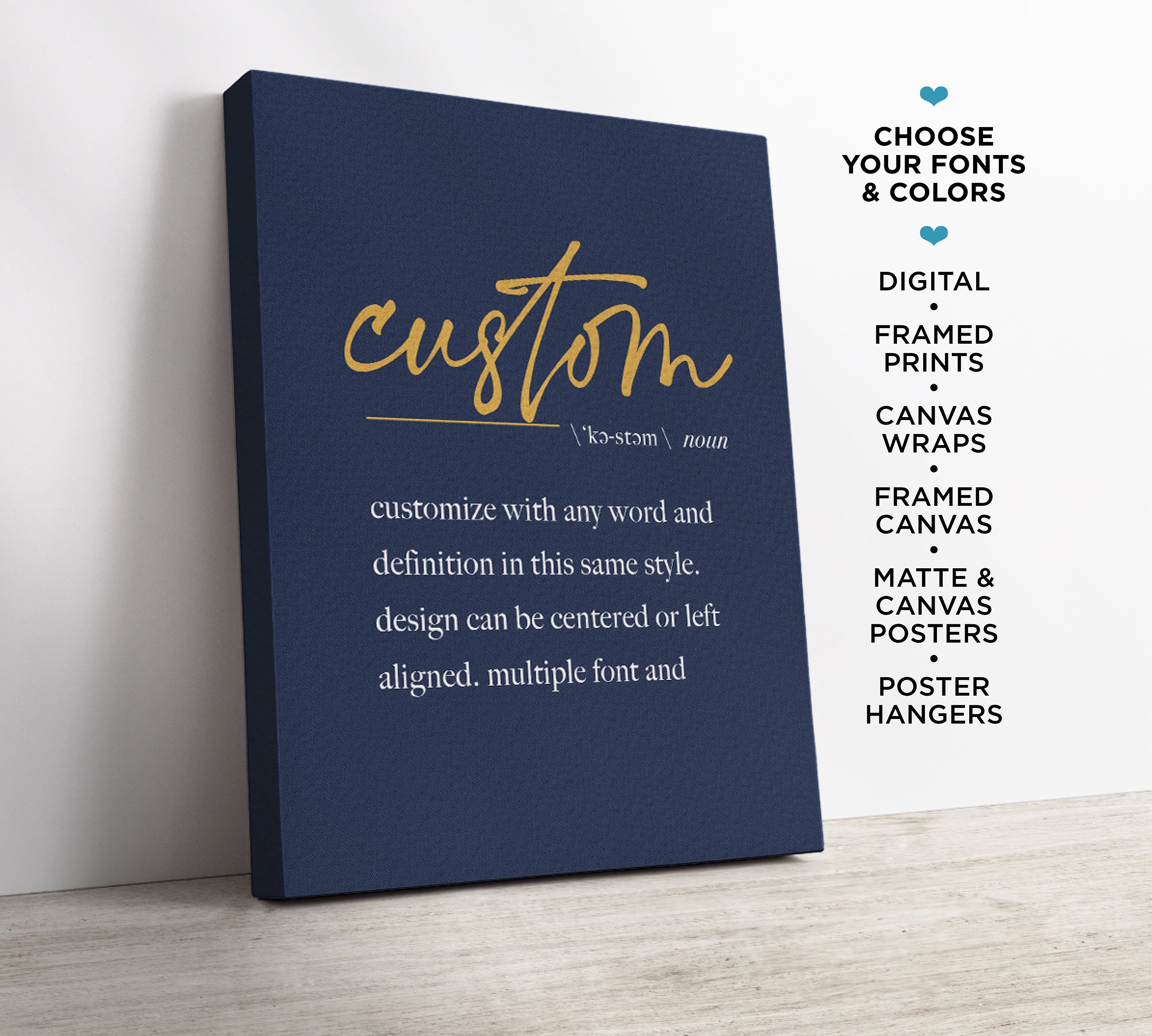 Custom Definition Print Word Art Sign Word Definition Poster Etsy