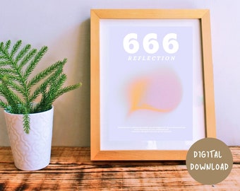 Angel Number 666 Printable Wall Art | Aura Poster | Affirmation Wall Hanging