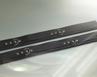 Leather thigh restraints / cuffs handmade - locking buckle