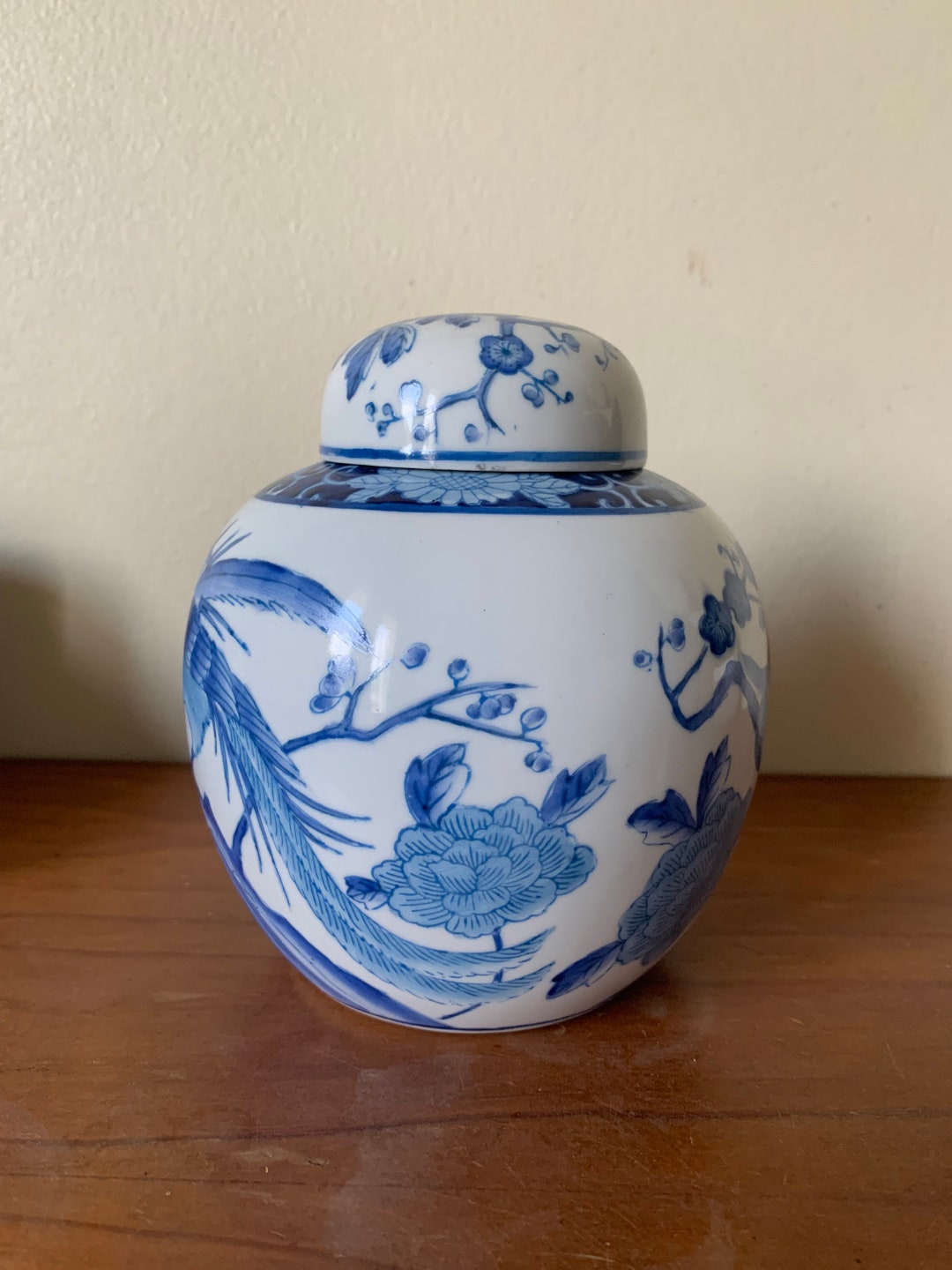 Antique Blue and White Ginger Jar From Macau stamp Etsy