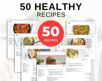 50 Gesunde Hauptmahlzeit Rezepte, Gesunde Rezepte, Rezept-Ebook, Wöchentliche Meal Prep, Meal Planner, von Diätetikern zugelassen, A4, printable PDF Download