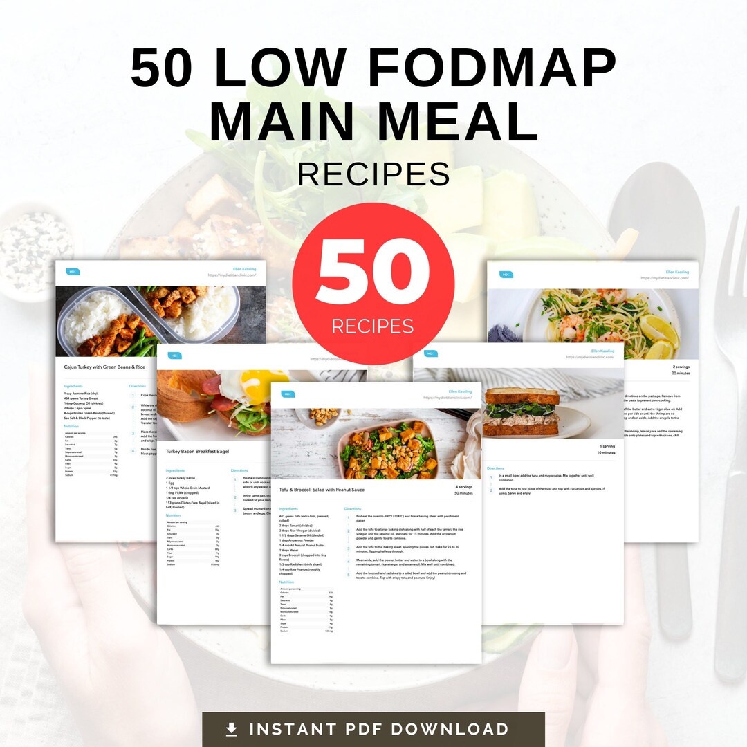 50 Low FODMAP Main Meal Recipes Low FODMAP Recipes Created By A Dietitian A4 Printable PDF Il Enxj