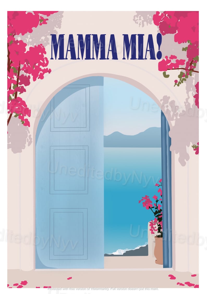 Mamma Mia Movie Poster Minimalist Etsy