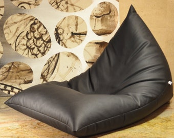empty pouf armchair in eco-leather without filling made in Italy