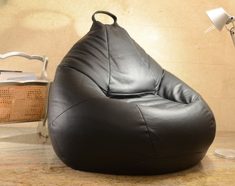 bean bag pouf, faux leather armchair, handmade, made in Italy, floor cushion