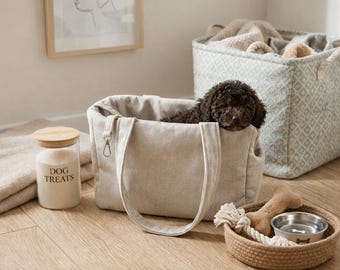 Haustiertransporttasche für kleine Hunde und Katzen, weiche Stofftasche, elegante Haustiertransporttasche, Tiertransporttasche, tragbarer Zwinger