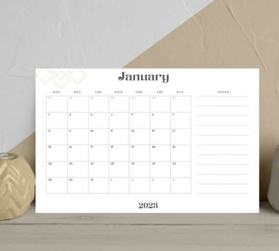 Printable Planner Wall Calendar 2023 Digital Calendar Etsy