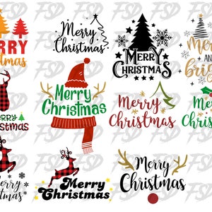 Christmas SVG, Merry Christmas SVG Bundle, Merry Christmas Saying Svg, Christmas Clip Art, Christmas Cut Files, Cricut, Silhouette Cut File.