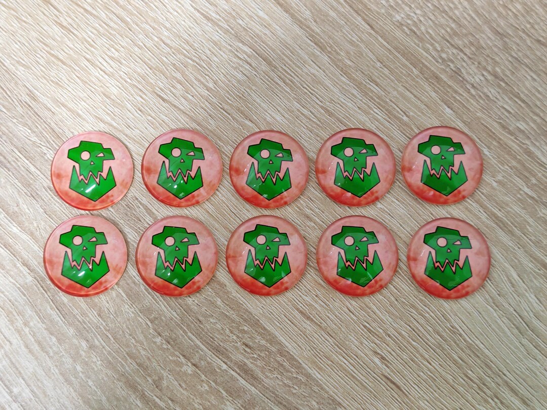 Warhammer/bloodbowl Orks Glass Tokens/counters - Batch of 20 - Etsy