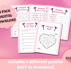 Blackpink Printable Party Games Bundle, Printable Kpop Birthday Games, Birthday Games, Party Games, Printable Party Games, Digital Download