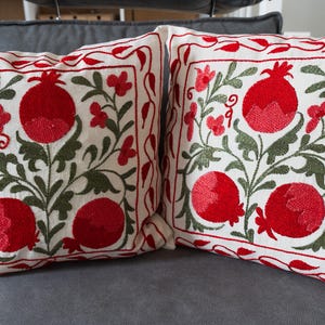 Original Kikan Suzani - Copricuscino Etnico Indiano Con Ricamo, Multicolore, 40 X 40 Cm, Colore: Rosso - Foto 5