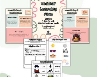 Toddler Learning Plan | 52 Weeks of Themed Learning | Activities, Snacks & Books | Ages 1–5