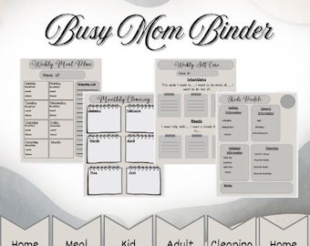 Busy Mom Home Management Binder | Printable Family Organizer (Digital Download)