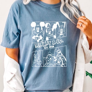 Comfort Colors® Mickey & Co Shirt, Retro Disney Mickey Mouse Tee, 90s Cartoon Graphic Shirt, Classic Mickey Tee, Vintage Disney Tee Shirt