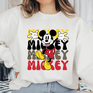 Disney Mickey Mouse Sweatshirt, Disney Classic Cartoon Sweatshirt, Disney Sweater, Disneyland Sweatshirt, Fun Disney Character Sweatshirt