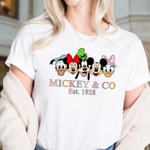Mickey Co 1928 Shirt, Vintage Disney Character Tee, Retro Mouse Club Shirt, Classic Cartoon Shirt,  Mickey Lover T-Shirt, Family Gift Shirt