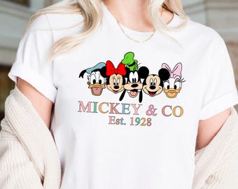 Mickey Co 1928 Shirt, Vintage Disney Character Tee, Retro Mouse Club Shirt, Classic Cartoon Shirt,  Mickey Lover T-Shirt, Family Gift Shirt