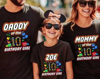 Personalized Family Birthday Building Block Shirt: Custom Birthday Tee