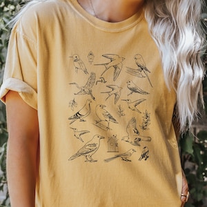 Comfort Colors® Birds Shirt, Bird Lover Shirt, Free Bird Shirt, Orange Bird Shirt, Gift For Her, Bird Watching Gift, Animal Lover T-Shirt