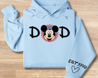 Custom Mickey Dad Hoodie, Disney Family Matching Sweatshirt