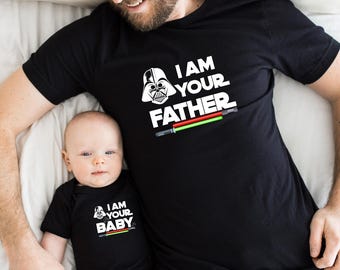 Star Wars Father Son Matching Shirt Set: Funny Jedi Dad & Baby Tee