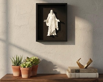 Framed Christus Sculpture | Christian art | Christus | Framed religious art
